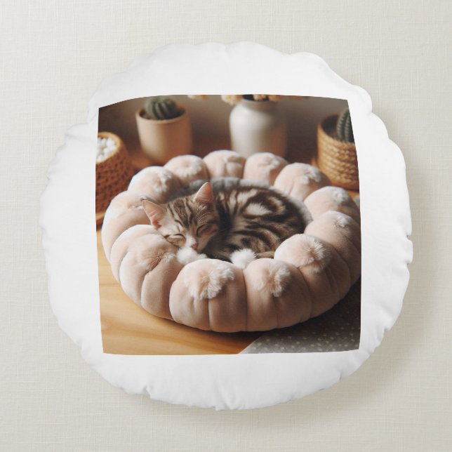 "Cozy Haven Pet Pillow Bed" (Front)