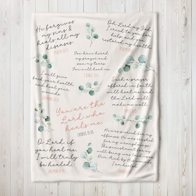 Cozy Healing Scriptures Prayer I Christian Gift I Sherpa Blanket (Healing Scriptures Bible Verse sherpa blanket gift, a tangible expression of God's Love & Power)