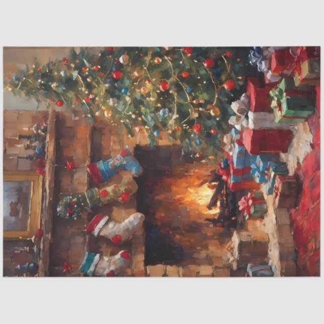 Cozy Hearth & Holiday Glow Christmas Decoupage  Tissue Paper (Front)