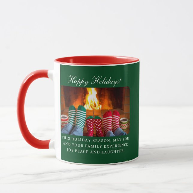 "Cozy Hearthside " Customizable Holiday Mug (Left)
