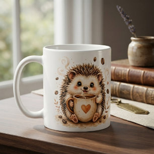 Cozy Hedgehog Watercolor Art Coffee Mug