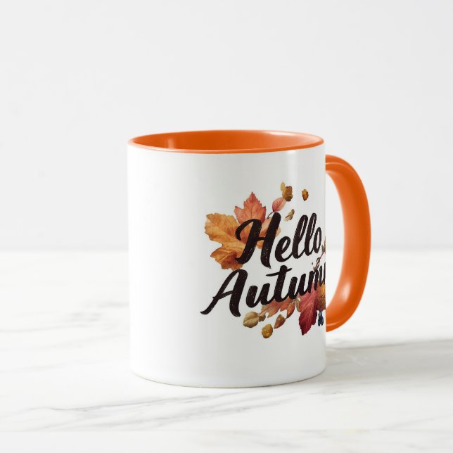 Cozy Hello Autumn Vibes Mug (Front Right)