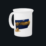 "Cozy Hideaway: The Ginger Cat in the Shoe Box" Beverage Pitcher<br><div class="desc">Pictured hiding in a shoe box is a fluffy kitten with another kitten close by</div>