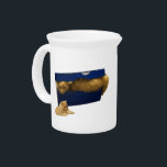 "Cozy Hideaway: The Ginger Cat in the Shoe Box" Beverage Pitcher<br><div class="desc">Pictured hiding in a shoe box is a fluffy kitten with another kitten close by</div>