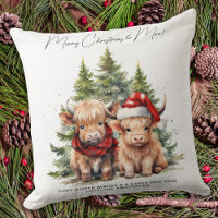 Cozy Highland Cow Farm Animals Merry Christmas