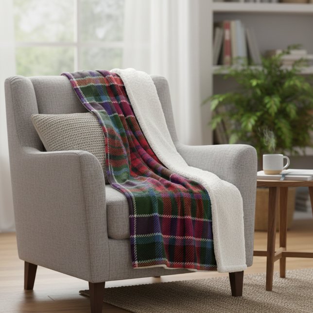 Cozy Highland Plaid - Rustic Red & Green Tartan Fleece Blanket (Creator Uploaded)