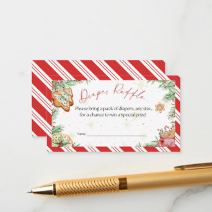 Cozy Holiday Diaper Raffle Ticket Enclosure Card