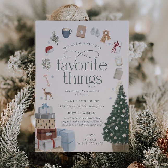 Cozy Holiday Favorite Things Party Invitation (Creator Uploaded)