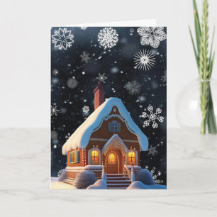 Cozy Holiday Gingerbread Cottage Card
