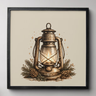 Cozy Holiday Lantern Peel And Stick Photo Tile