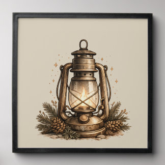Cozy Holiday Lantern Peel And Stick Photo Tile