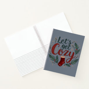Cozy Holiday Pine Berry Lettering Notebook
