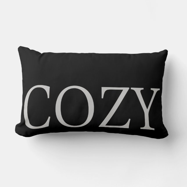 COZY HOLIDAY TYPOGRAPHY LUMBAR PILLOW (Front)
