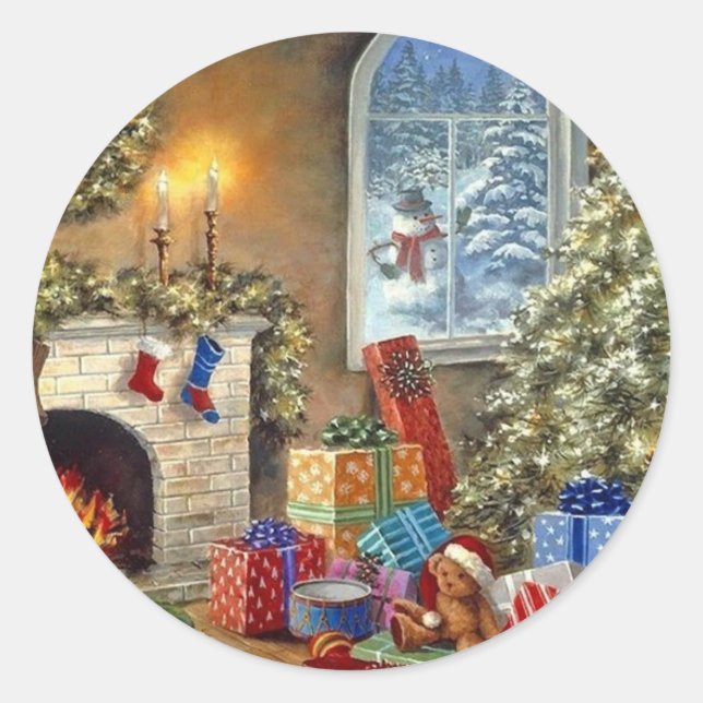 Cozy Holidays Classic Round Sticker (Front)