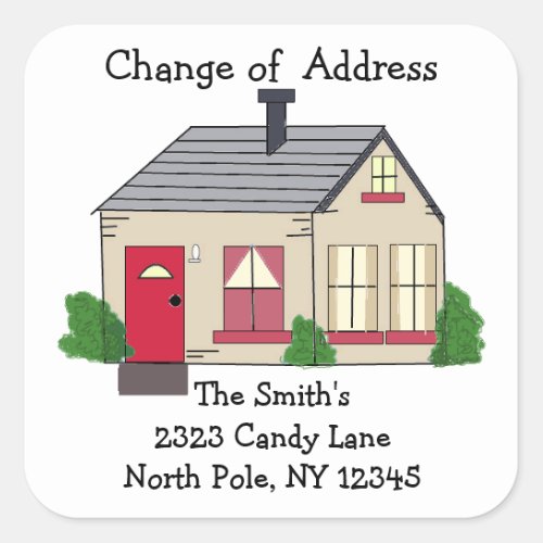 Cozy Home Change of Address Square Sticker