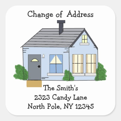 Cozy Home Change of Address Square Sticker