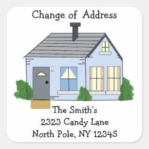 Cozy Home Change of Address Square Sticker