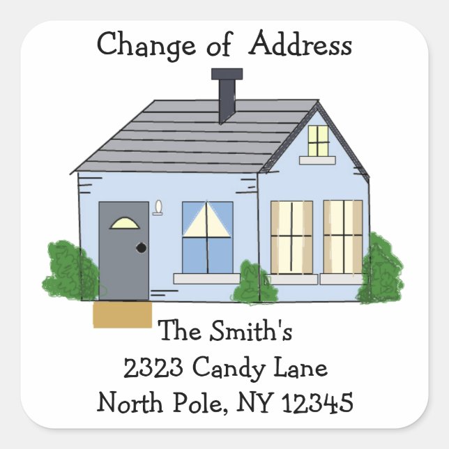 Cozy Home Change of Address Square Sticker (Front)