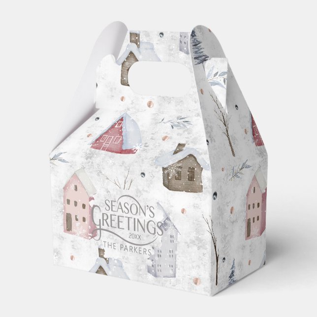 Cozy Home Christmas Pink ID985 Favor Boxes (Front Side)