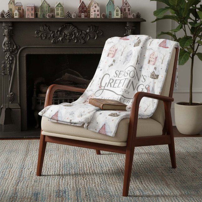 Cozy Home Christmas Pink ID985 Fleece Blanket (Creator Uploaded)