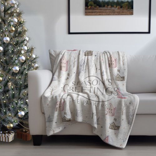 Cozy Home Christmas Pink ID985 Fleece Blanket