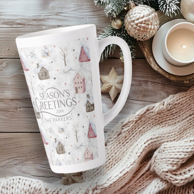 Cozy Home Christmas Pink ID985 Latte Mug (Creator Uploaded)