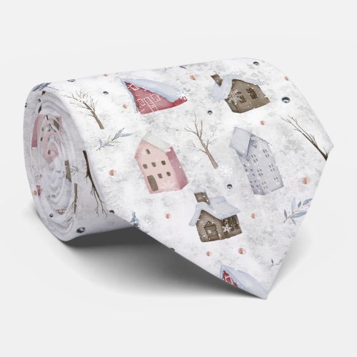 Cozy Home Christmas Pink ID985 Neck Tie