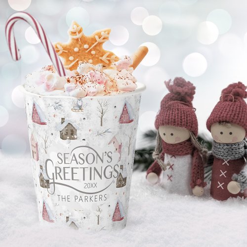Cozy Home Christmas Pink ID985 Paper Cups