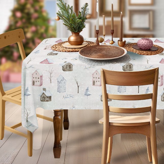 Cozy Home Christmas Pink ID985 Tablecloth (Creator Uploaded)