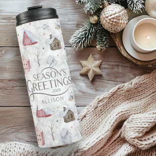 Cozy Home Christmas Pink ID985 Thermal Tumbler