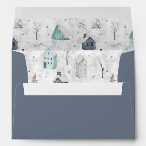 Cozy Home Christmas TealBlue ID985 Envelope