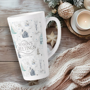 Cozy Home Christmas Teal ID985 Latte Mug