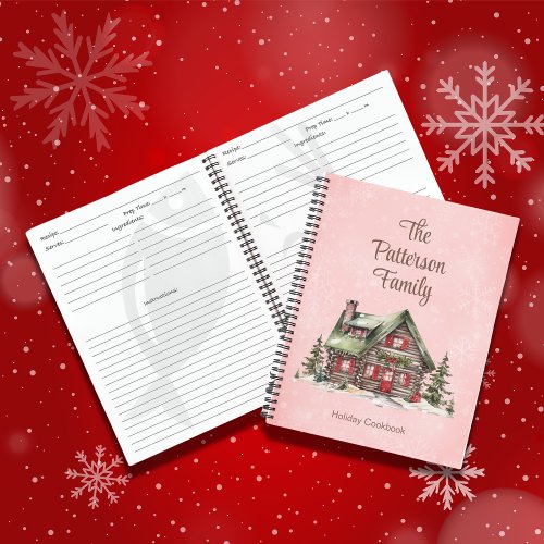 Cozy Home Family Holiday Cookbook Recipe Red Notebook