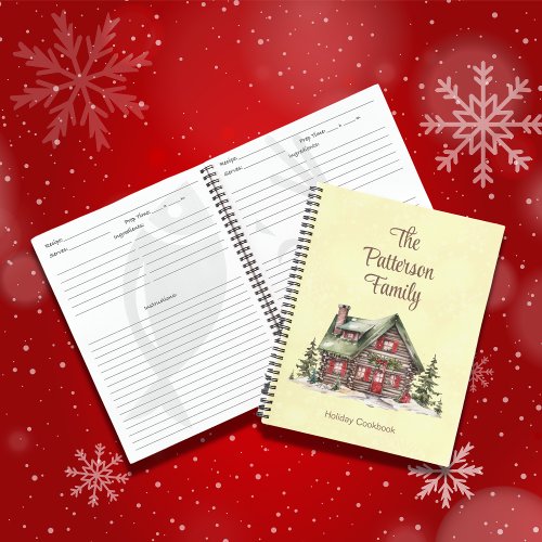 Cozy Home Family Holiday Cookbook Recipe Yellow Notebook