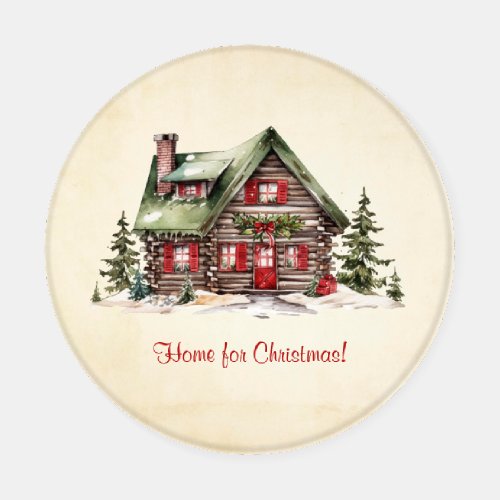Cozy Home For Christmas Winter Cabin Holiday Coaster Set