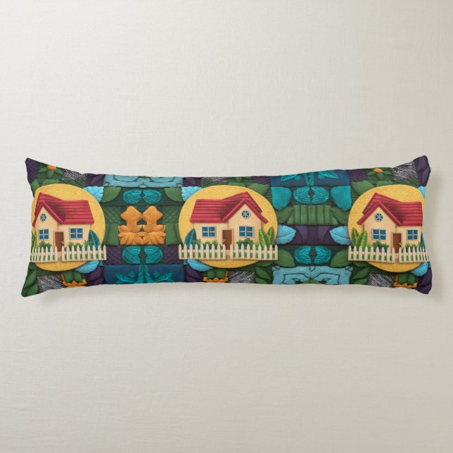 Cozy Home Icon Pattern  Body Pillow (Front)