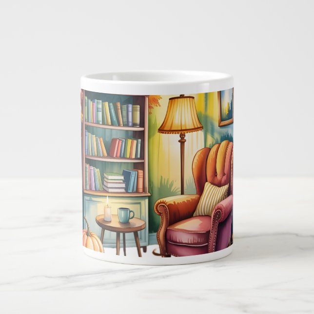 Cozy Home Reading Bouteilles — Framed Wall  Giant Coffee Mug (Front)