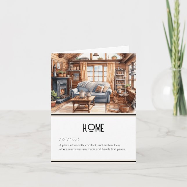Cozy Home Scene – Thinking of You Card (Front)