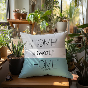 Cozy Home Sweet Home Personalized Neutral Throw Pillow