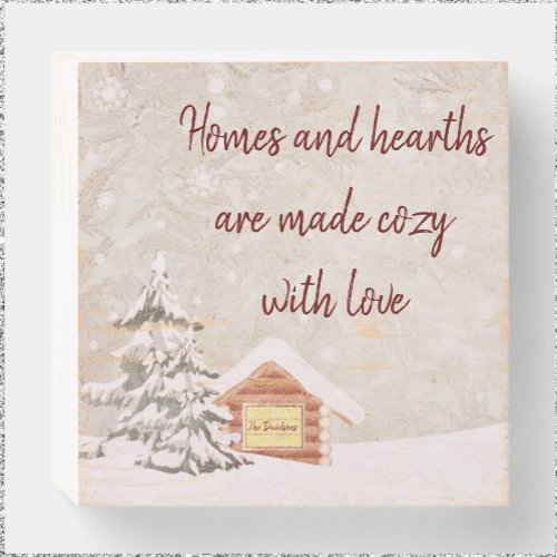 Cozy Home Winter Scene Wooden Box Sign