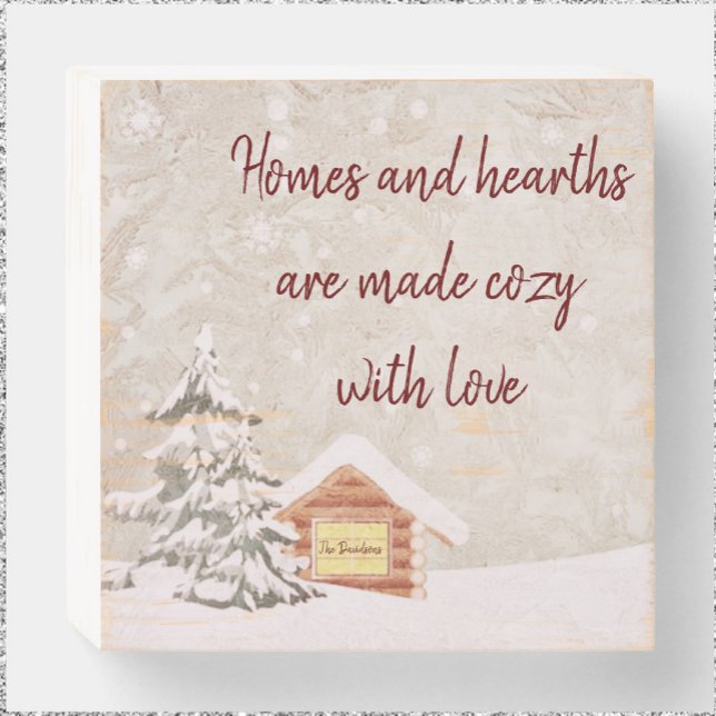 Cozy Home Winter Scene Wooden Box Sign (Creator Uploaded)
