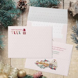 Cozy Home Winter Treats Dusty Pink Christmas Envelope