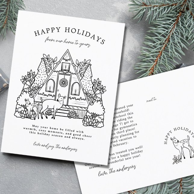 Cozy Home with Deer Holiday Postcard (Creator Uploaded)
