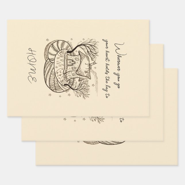 Cozy Home  Wrapping Paper Sheets (Set)