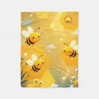 Cozy Honey Bee Garden Throw Blanket