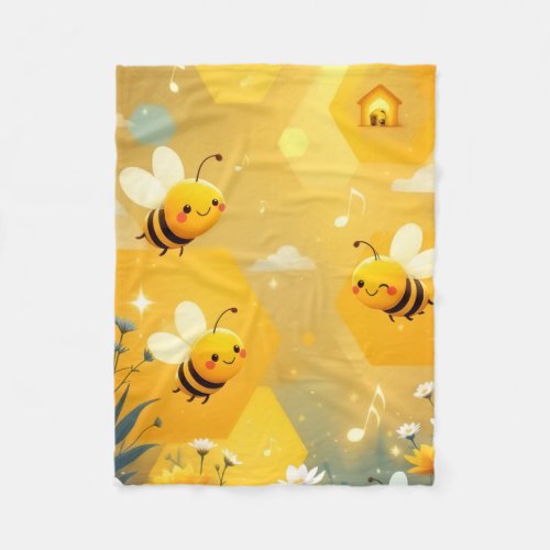 Cozy Honey Bee Garden Throw Blanket