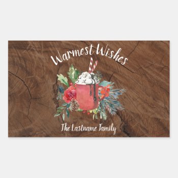 Cozy Hot Chocolate Christmas Stickers by rheasdesigns at Zazzle