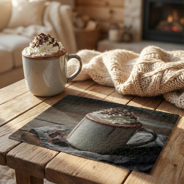 Cozy Hot Chocolate Whipped Cream Photo Jigsaw Puzzle (Creator Uploaded)