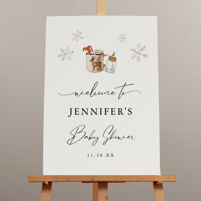 Cozy Hot Chocolate Winter Baby Shower Welcome Sign (Creator Uploaded)