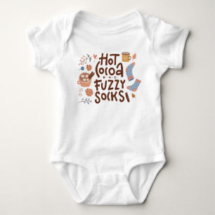 Cozy Hot Cocoa and Fuzzy Socks Design Baby Bodysuit